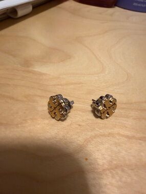 Tory Burch Gold-Tone Logo Stud Earrings